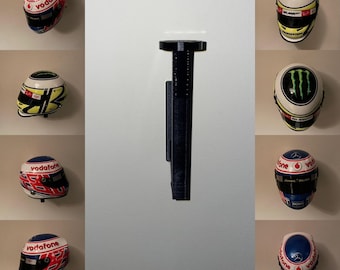 Wall Mounted L Shaped Display Stand for 1:2 Mini Helmet F1, Moto GP - Display Hook for Collectible, Memorabilia Helmets - Ideal Sports Gift
