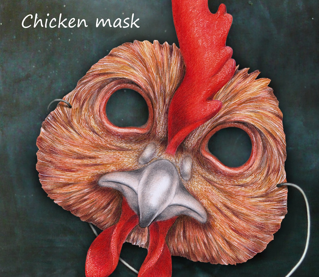 Hand Drawn Chicken Mask: Adult & Child Sizes (digital Download) - Etsy ...