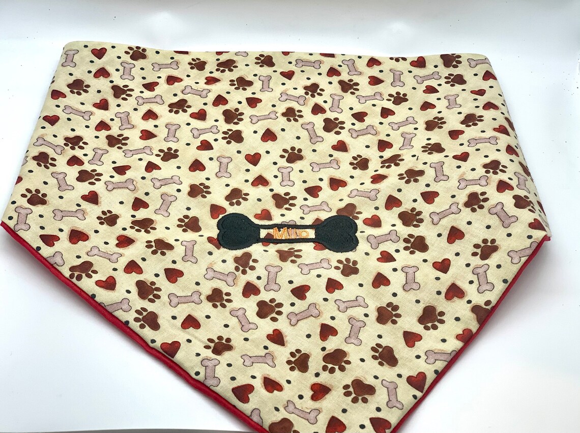 Dog embroidered Bandanas personalized dog Bandanas dog Etsy
