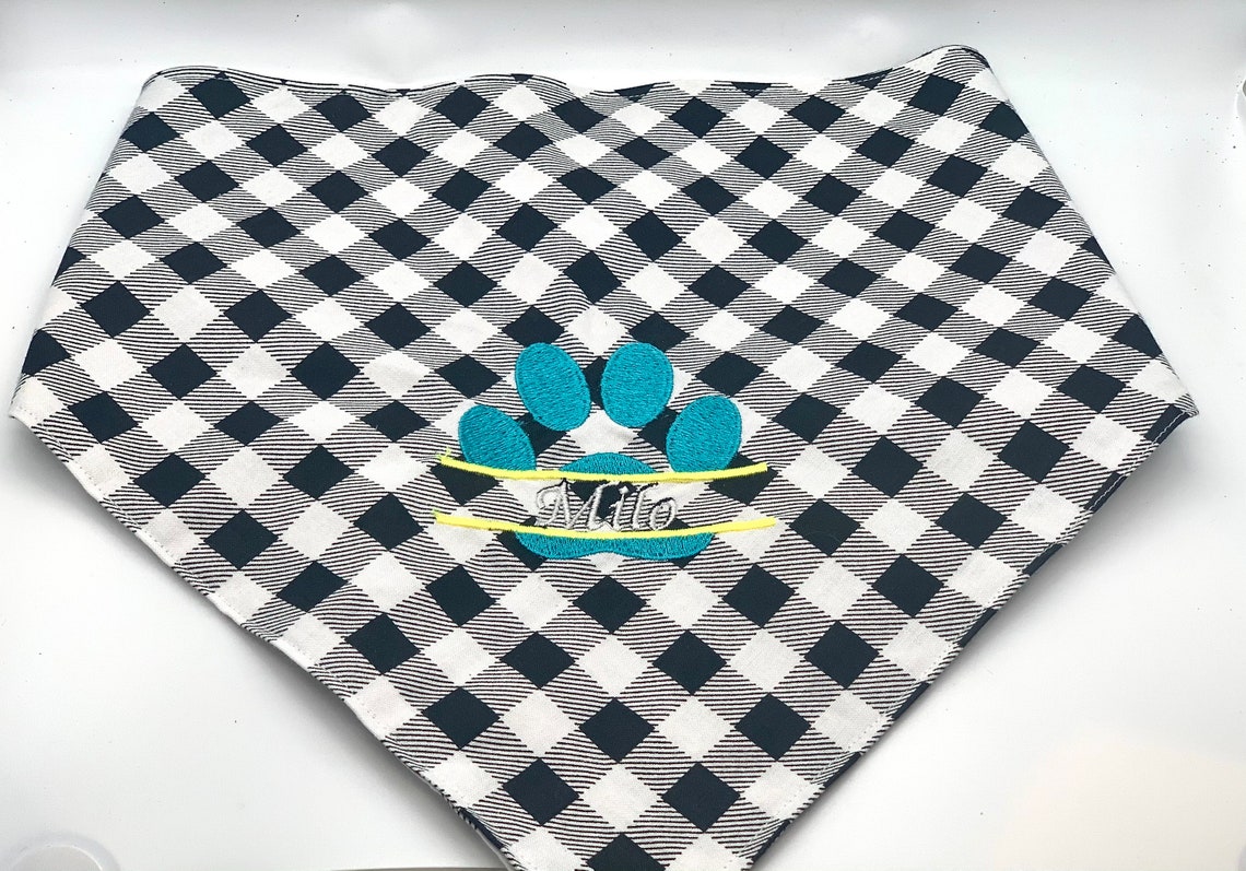 Dog embroidered Bandanas personalized dog Bandanas washable Etsy