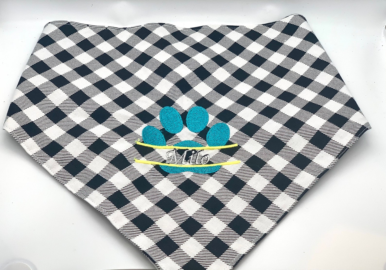 Dog embroidered Bandanas personalized dog Bandanas washable | Etsy