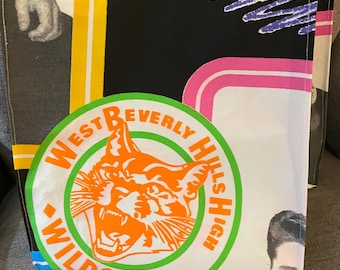 Bolso de mano/mercado forrado de tela Beverly Hills 90210 vintage