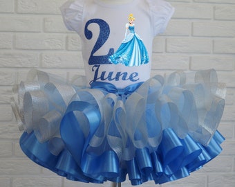 Princess Cinderella Birthday outfit, Cinderella birthday tutu set, Princesses birthday party dress, Cinderella birthday tutu set baby girls.