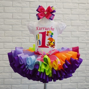 Rainbow BabyFirst TV 1st Birthday Tutu Outfit: Personalized Party Set
