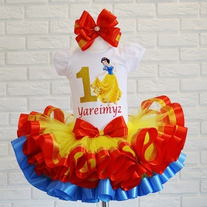 Snow White Birthday Tutu Outfit: Custom Princess Party Dress