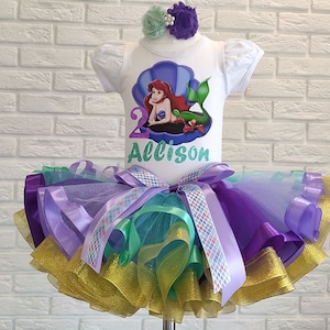 Mermaid Birthday Tutu Outfit: Personalized Ariel Costume Set