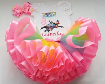 TOTS Birthday tutu outfit for baby girls, Rainbow T.O.T.S 1st birthday tutu set, Baby Tots party outfit, TOTS costume