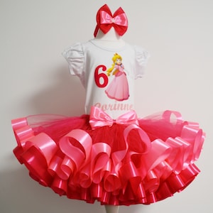 Princess Peach Birthday tutu outfit, Custom Princess Peach birthday cosplay costume