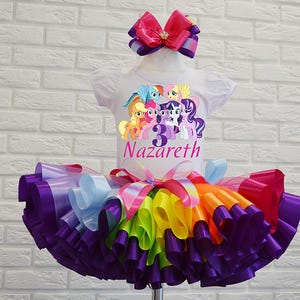 My little pony Birthday tutu outfit for girls, My little pony Custom birthday tutu set.