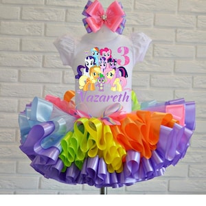 My little pony Birthday tutu outfit for girls, My little pony Custom birthday tutu set.