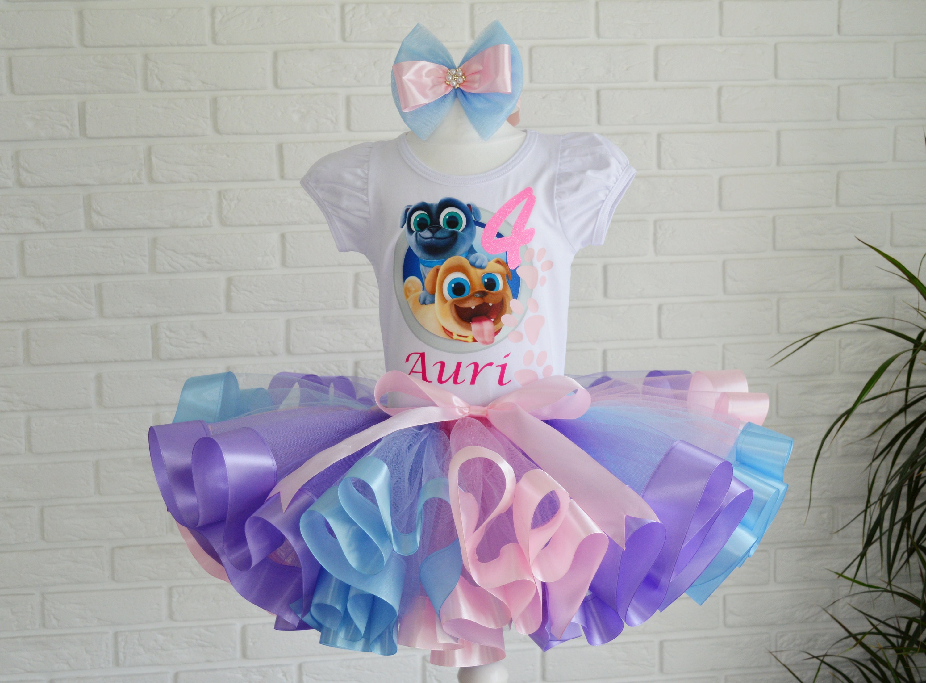 Bluey & Bingo Outfit Rainbow Tutu Party Dress Shirt Girl Birthday