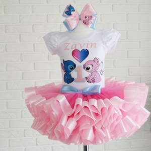 Blue Alien Birthday costume tutu outfit, Personalized Blue Alien Birthday Party tutu set