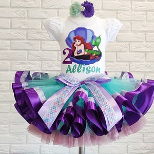 Princess Mermaid Birthday Tutu Outfit: Custom Ariel Party Set