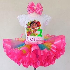 Moana Birthday Tutu Outfit: Custom Hawaiian Princess Party Dress