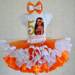 Moana Birthday Tutu Outfit: Custom Hawaiian Princess Party Dress