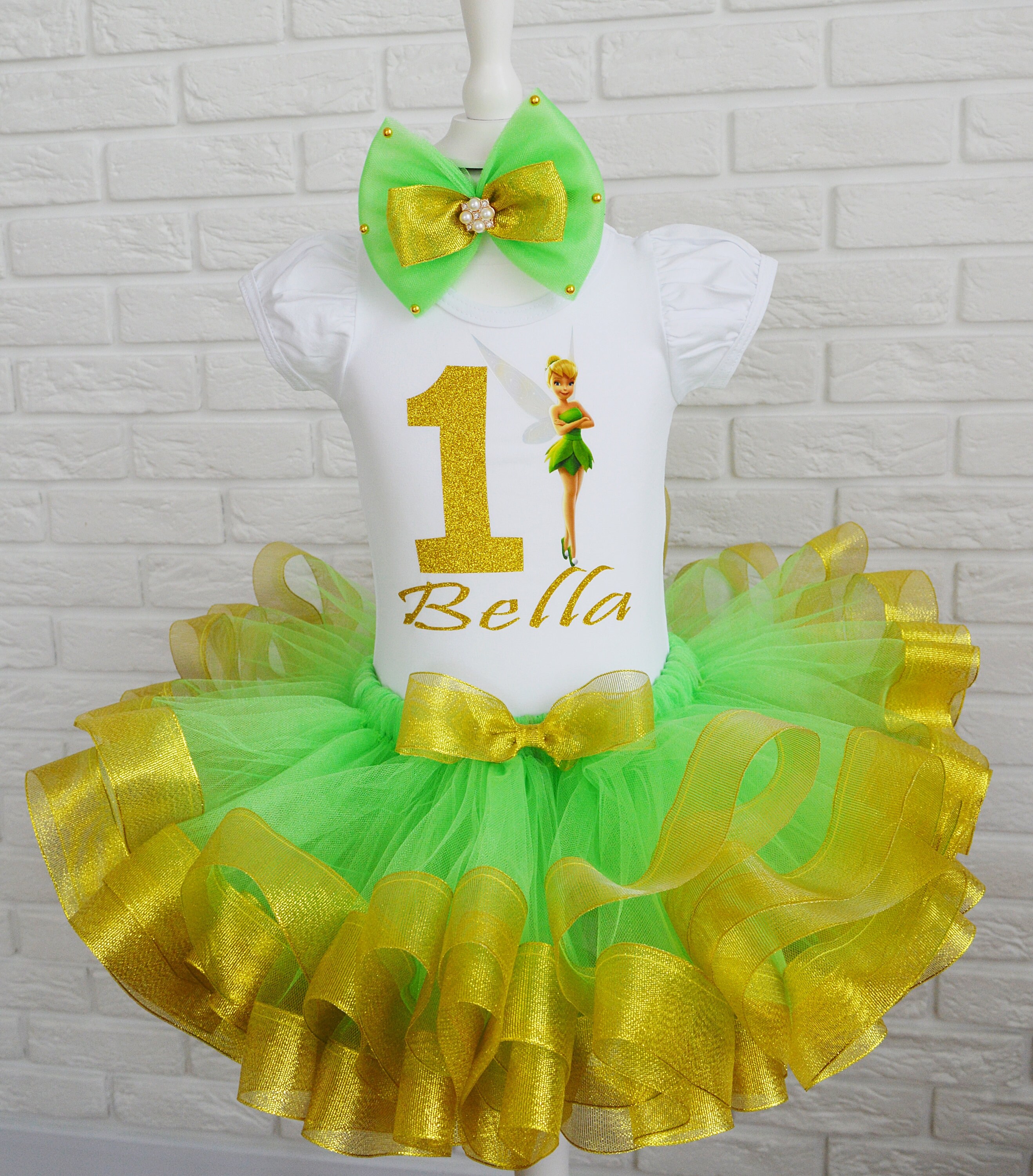 Tinkerbell Tutu Set,Fairy Birthday Outfit Tinkerbell Birthday Outfit 