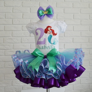 Mermaid Birthday Tutu Outfit: Personalized Ariel Costume Set