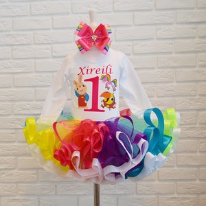 BabyFirst TV Birthday Tutu Outfit: Rainbow Horse, Harry the Bunny