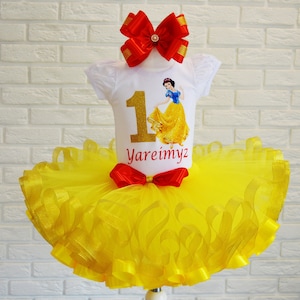 Snow White Birthday Tutu Outfit: Custom Princess Party Dress