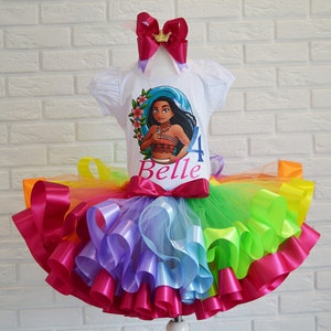 Moana Inspired Birthday Tutu Outfit: Custom Hawaiian Princess Set