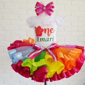 Luau First Birthday Tutu Outfit: Aloha Cake Smash Set