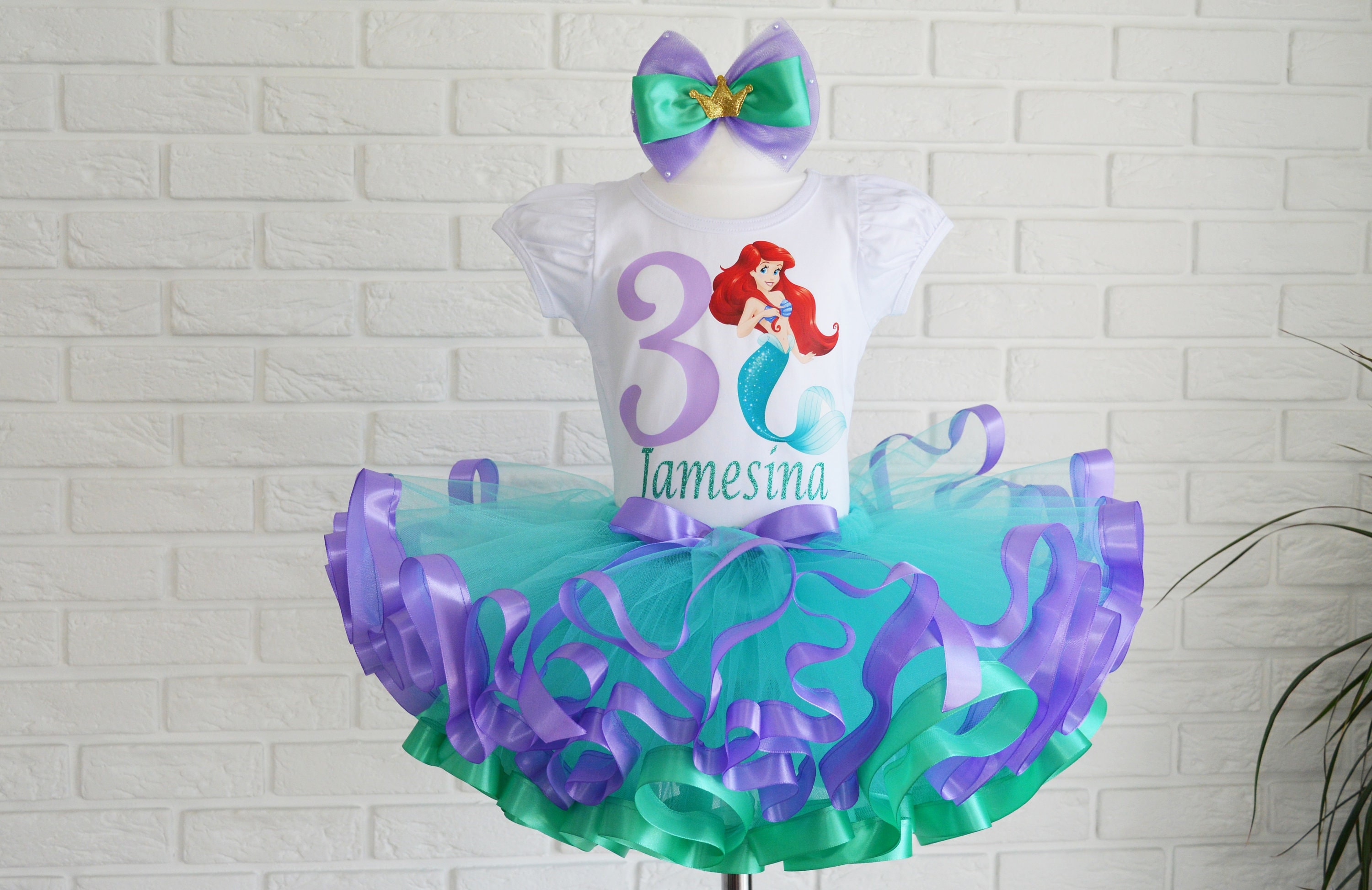 Mermaid Birthday Tutu Outfit Princess Ariel Birthday Tutu Set Personalization Mermaid Birthday Party Outfit Little Mermaid Ariel Costume Etsy