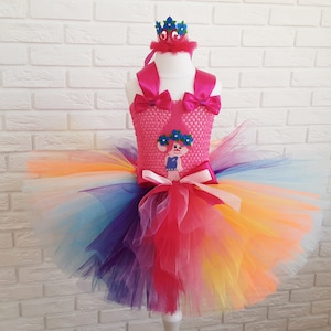 Poppy Trolls Birthday tutu dress, Trolls Birthday tutu outfit, Poppy tutu set, birthday Poppy Trolls party dress, Poppy 1st dirthday outfit