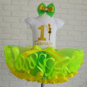 Tinker bell Birthday tutu outfit, Fairy birthday tutu TinkerBell 1st birthday party tutu dress Fairy costume