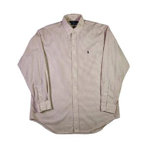 Vintage 90s Polo Ralph Lauren Blue Label Small Pony Blake Shirt Large Tattersall Check image 1