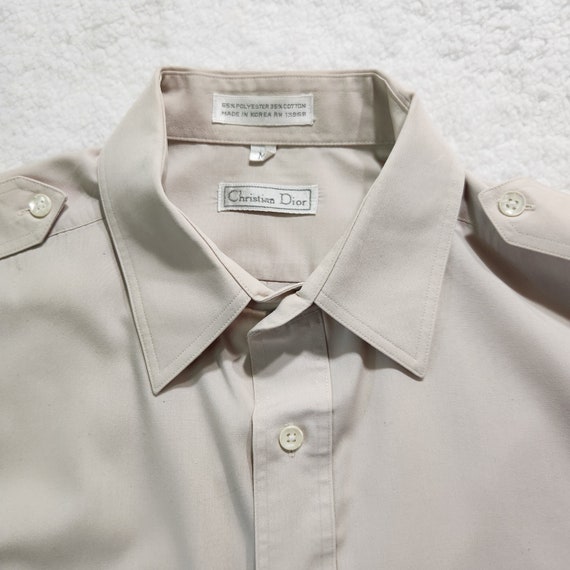 VTG Christian Dior Military Style Shirt Men's Med… - image 5