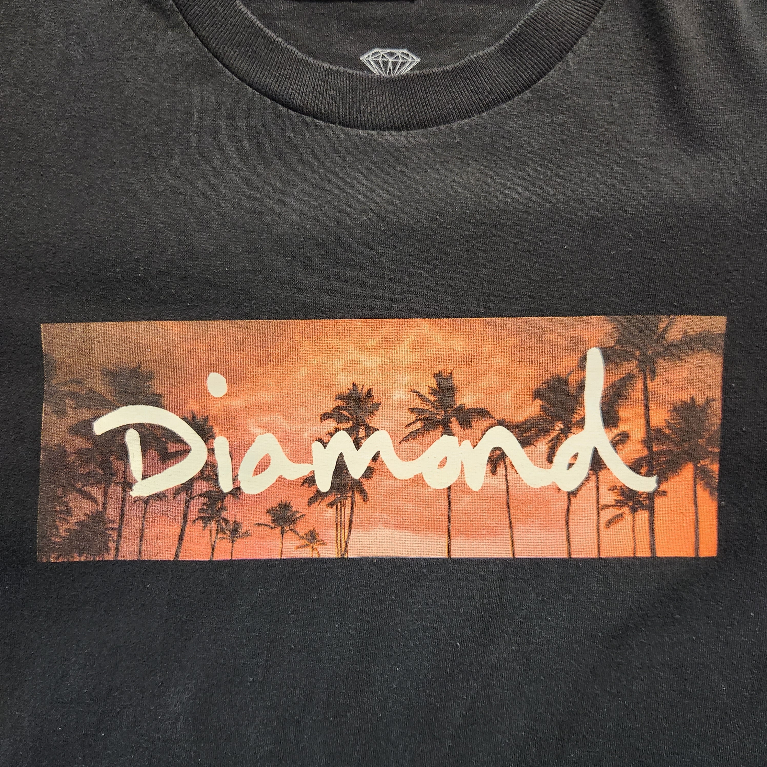 Vintage Diamond Supply T-shirt Small Black Y2K Streetwear Graphic 