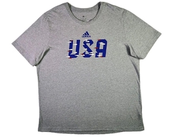 USA Soccer FIFA World Cup Adidas Shirt XL Gray Qatar 2022 Sportswear Retro Tee