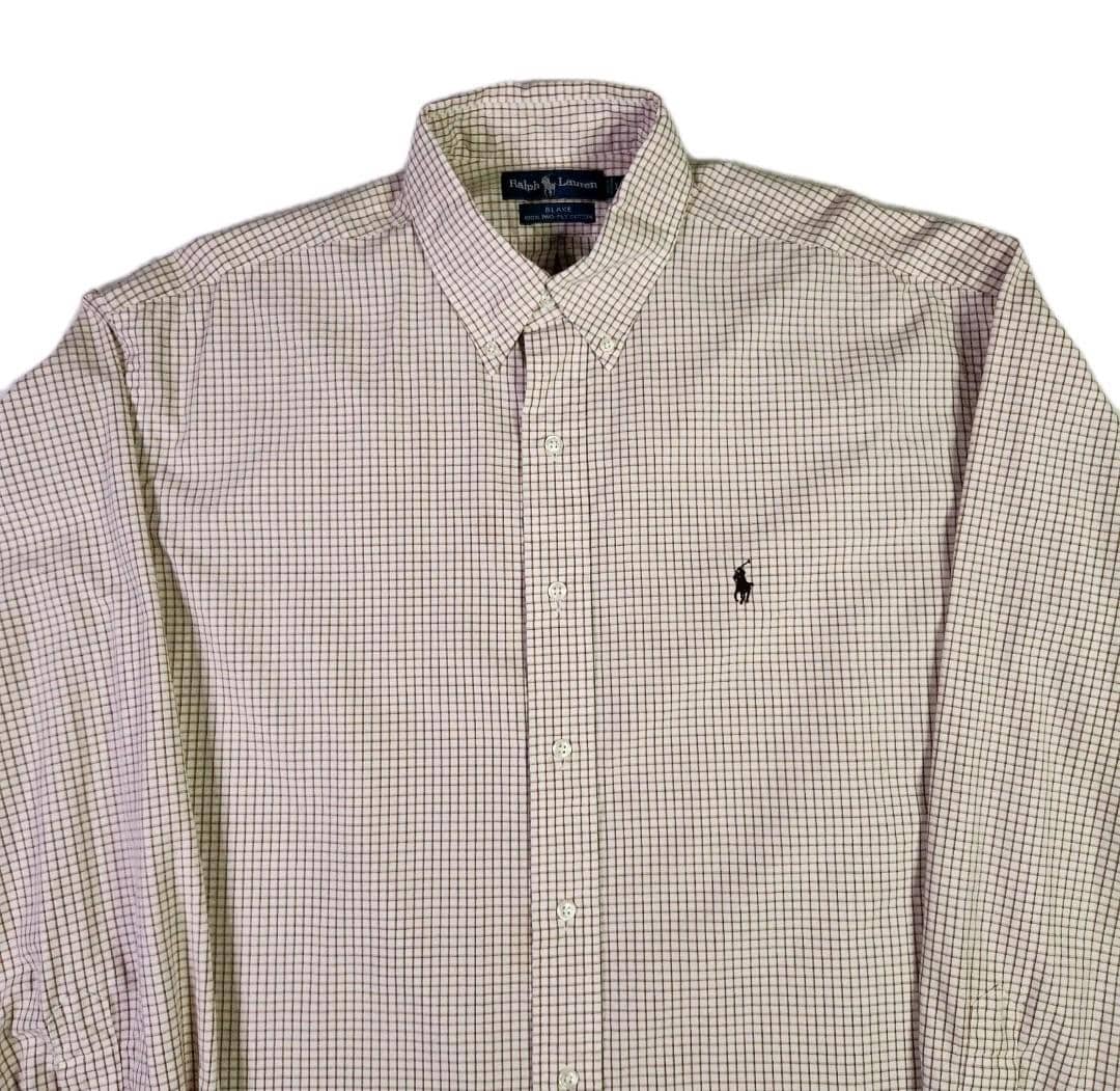 Vintage Ralph Lauren Shirt: Large, Beige - Mens Polo Blake Long