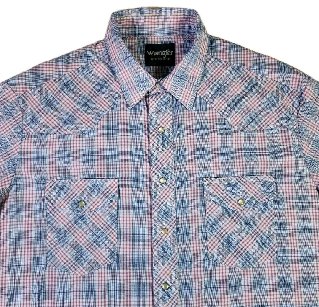 Chemise Vintage Wrangler Choose Wrangler à Carreaux - Western Pearl Snap, Taille L