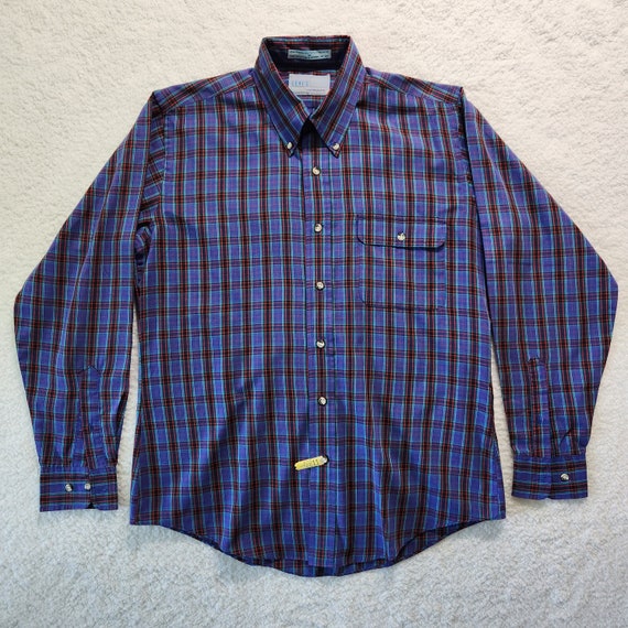 Levi's Plaid Shirt Mens Medium Purple Red Vintage 