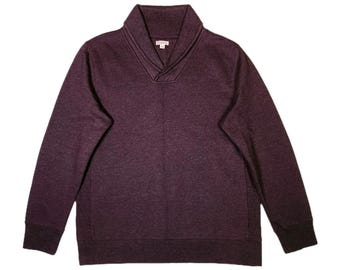 Herren Schalkragen Pullover Pullover groß Burgund Schwergewicht Herbst Winter