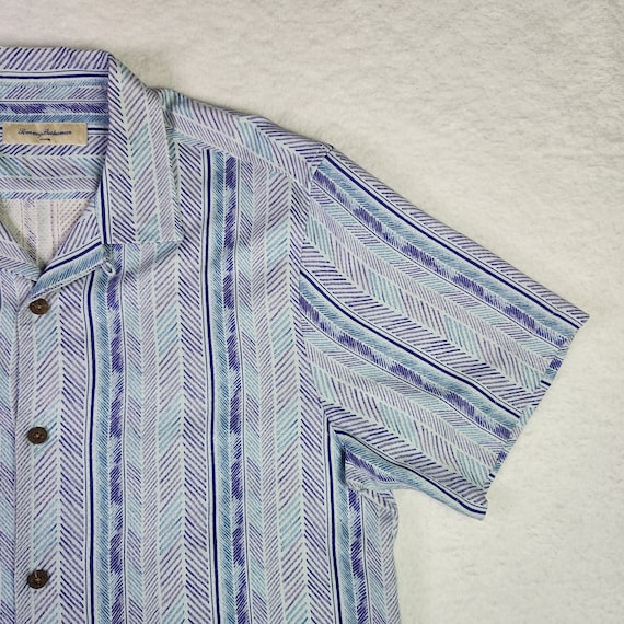 Tommy Bahama Silk Camp Shirt Large Purple Green G… - image 4