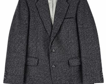 Vintage Christian Dior Monsieur Charcoal Gray Wool Blazer Size 54