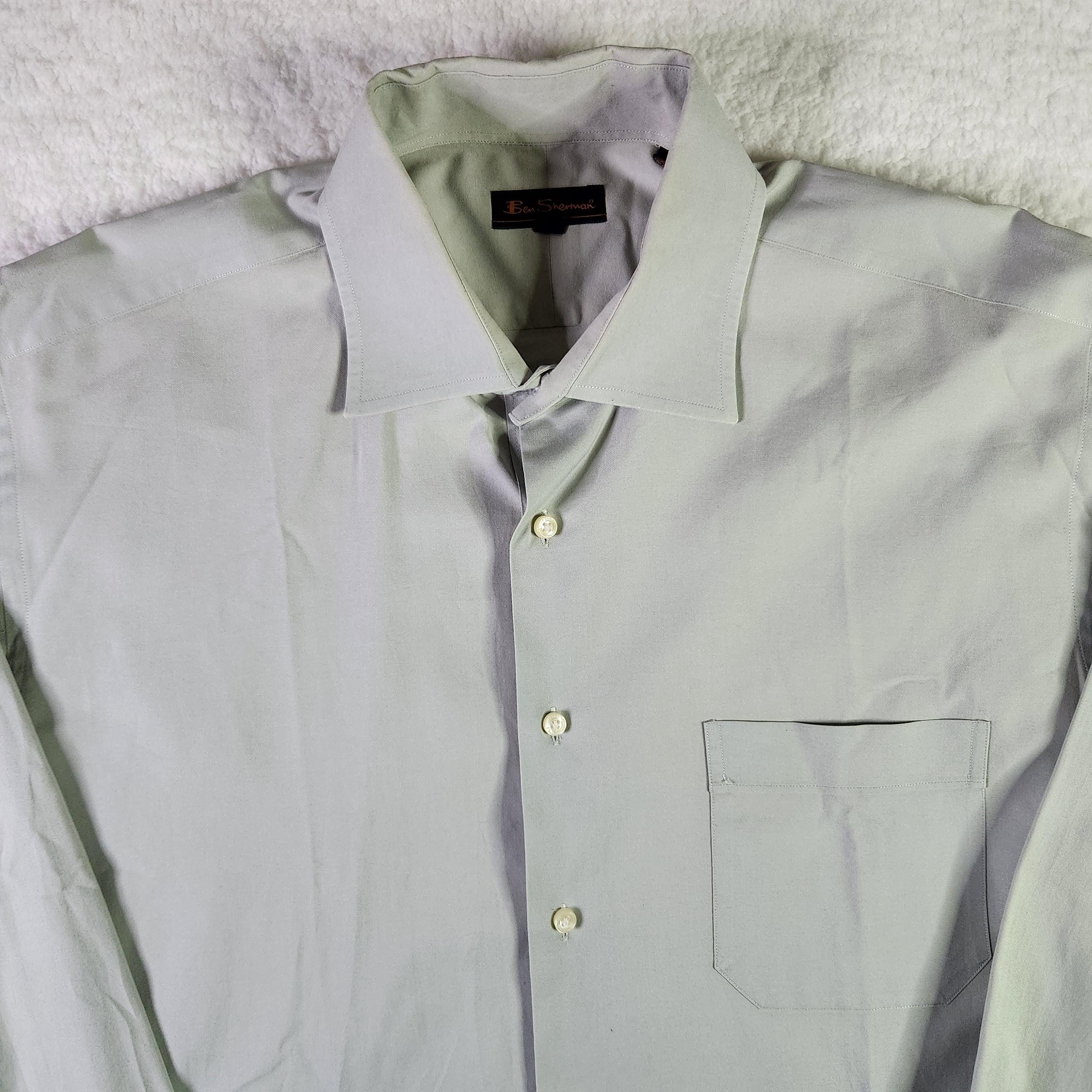Ben Sherman Dress Shirt Retro Mens 16.5 34/35 Mint Green Long Sleeve 100%  Cotton - Etsy