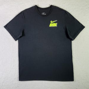Nike BSBL Baseball T-shirt Retro Mens Large Black Unisex Double-Sided Crew Neck Tee The Nike Tee