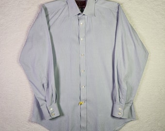 VINTAGE Charles Tyrwhitt Camisa de vestir 16.5/ 34 Slim Fit Blanco Sea Island Algodón