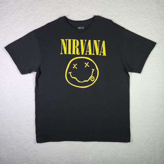 Nirvana Shirt Large Black Band Tee Rock Music Mem… - image 1