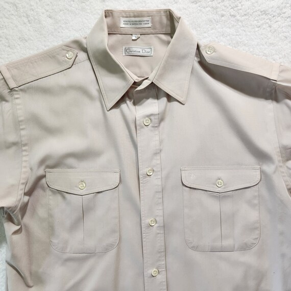 VTG Christian Dior Military Style Shirt Men's Med… - image 3