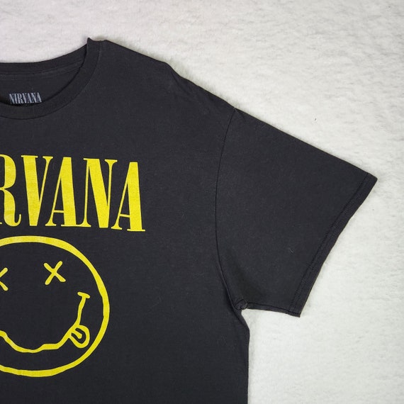 Nirvana Shirt Large Black Band Tee Rock Music Mem… - image 4