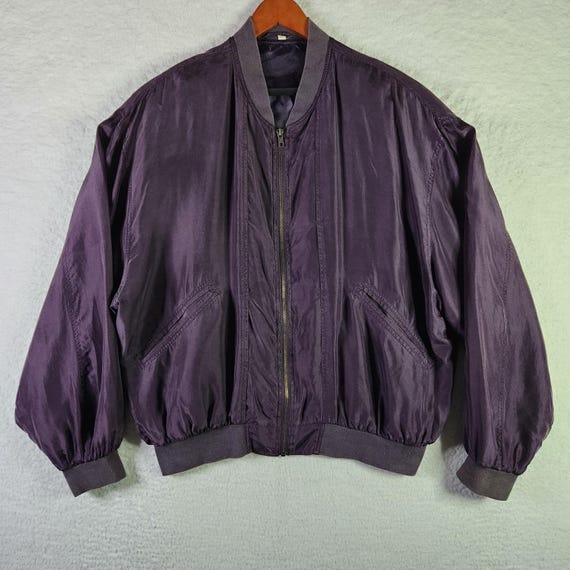 【Paris archive】90s Silk Bomber-jacket Vintage 1990s Pure Silk Bomber Jacket - L | SYLK