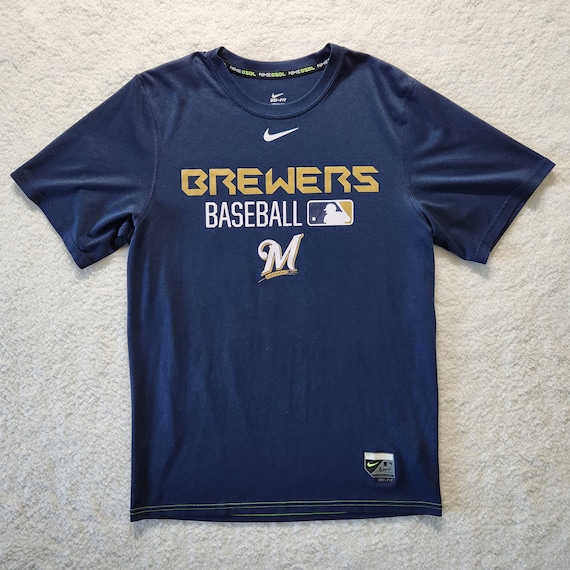 Milwaukee Brewers Shirt Small Blue Nike Baseball D