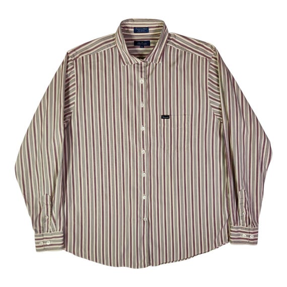 Façonnable, Faconnable Vintage Striped Button Up Shirt, 90s Womens XL Made In USA