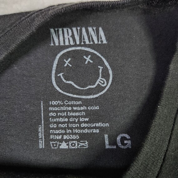 Nirvana Shirt Large Black Band Tee Rock Music Mem… - image 7