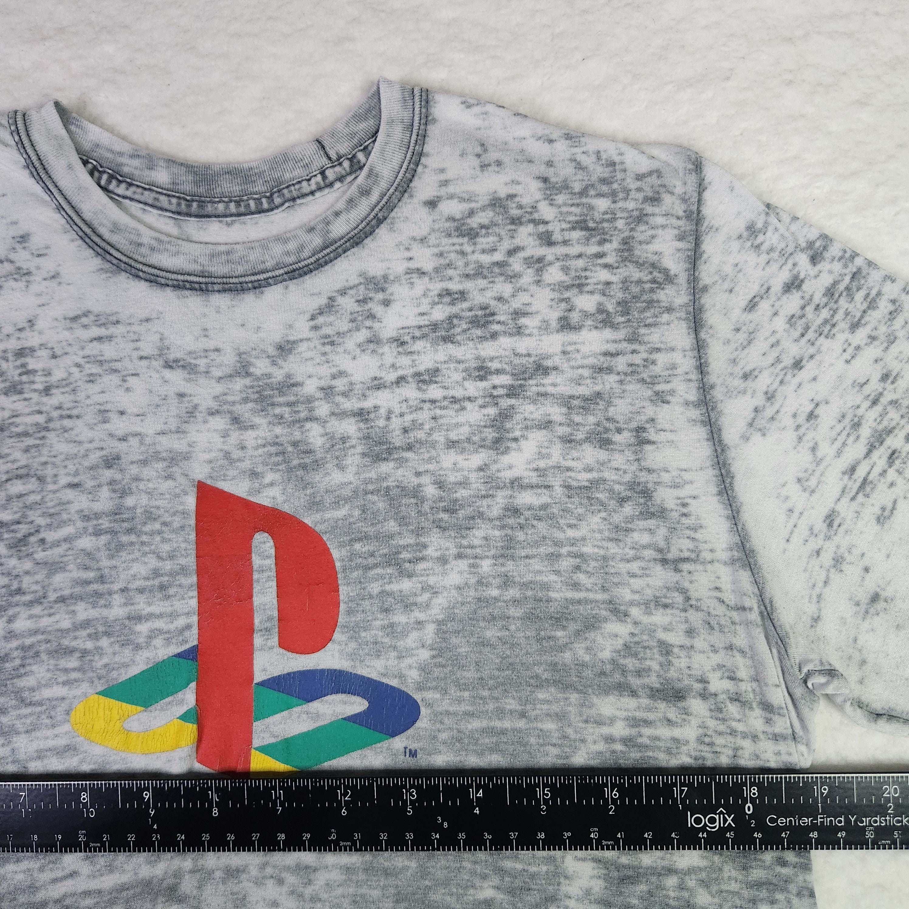 VINTAGE Playstation Japan Shirt Small Gray Distressed