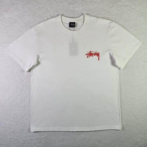 Stüssy Beat Crazy Mens T-shirt XL White Unisex Double-sided